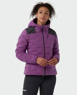 Stio Women's Skillet Stretch Down Hooded Jacket -Stio Online Store W Skillet Stretch Down Hooded Jacket Dark Amethyst 2