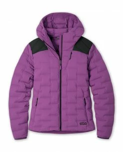Stio Women's Skillet Stretch Down Hooded Jacket -Stio Online Store W Skillet Stretch Down Hooded Jacket Dark Amethyst
