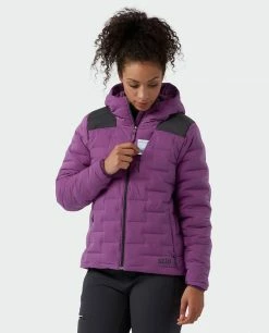 Stio Women's Skillet Stretch Down Hooded Jacket -Stio Online Store W Skillet Stretch Down Hooded Jacket Dark Amethyst 3