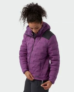 Stio Women's Skillet Stretch Down Hooded Jacket -Stio Online Store W Skillet Stretch Down Hooded Jacket Dark Amethyst 4