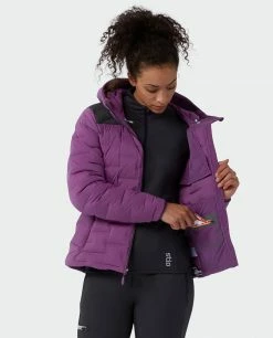 Stio Women's Skillet Stretch Down Hooded Jacket -Stio Online Store W Skillet Stretch Down Hooded Jacket Dark Amethyst 5
