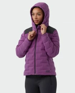 Stio Women's Skillet Stretch Down Hooded Jacket -Stio Online Store W Skillet Stretch Down Hooded Jacket Dark Amethyst 6