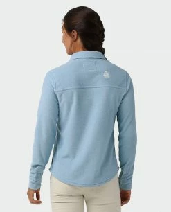 Stio Women's Thermop Fleece Snap Shirt -Stio Online Store W Thermop Fleece Snap Shirt Wind River Blue 3