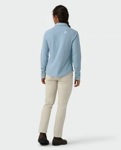 Stio Women's Thermop Fleece Snap Shirt -Stio Online Store W Thermop Fleece Snap Shirt Wind River Blue 5
