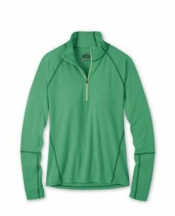 Stio Women's Tipton Tech Half Zip -Stio Online Store W Tipton Half Zip Back Up Greenery Heather