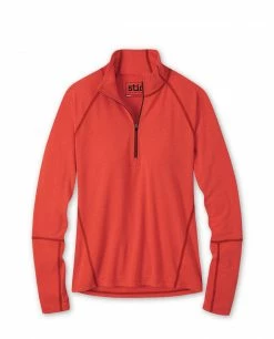 Stio Women's Tipton Tech Half Zip -Stio Online Store W Tipton Half Zip Risk Red Heather