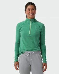 Stio Women's Tipton Tech Half Zip -Stio Online Store W Tipton Tech Half Zip Greenery Heather 1