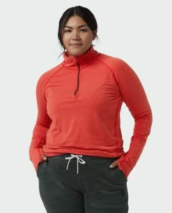 Stio Women's Tipton Tech Half Zip -Stio Online Store W Tipton Tech Half Zip Risk Red Alt 1