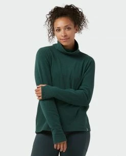 Stio Women's Turpin Fleece Funnel Neck -Stio Online Store W Turpin Fleece Funnel Neck Treeline Green Heather 1