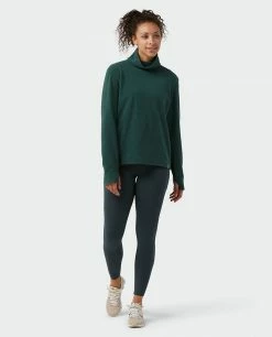 Stio Women's Turpin Fleece Funnel Neck -Stio Online Store W Turpin Fleece Funnel Neck Treeline Green Heather 5