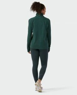 Stio Women's Turpin Fleece Funnel Neck -Stio Online Store W Turpin Fleece Funnel Neck Treeline Green Heather 6