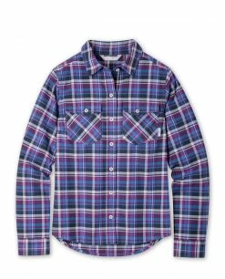 Stio Women's Willow Midweight Flannel Shirt -Stio Online Store W Willow Midweight Flannel Shirt Amethyst Plaid