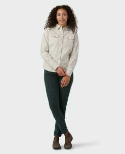 Stio Women's Willow Midweight Flannel Shirt -Stio Online Store W Willow Midweight Flannel Shirt Bone White Heather 4