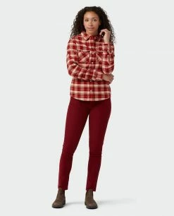 Stio Women's Willow Midweight Flannel Shirt -Stio Online Store W Willow Midweight Flannel Shirt Sunset Plaid 4