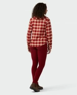 Stio Women's Willow Midweight Flannel Shirt -Stio Online Store W Willow Midweight Flannel Shirt Sunset Plaid 5